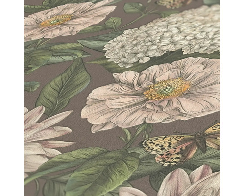 Tapete mit Blumen- und Schmetterlingsmuster