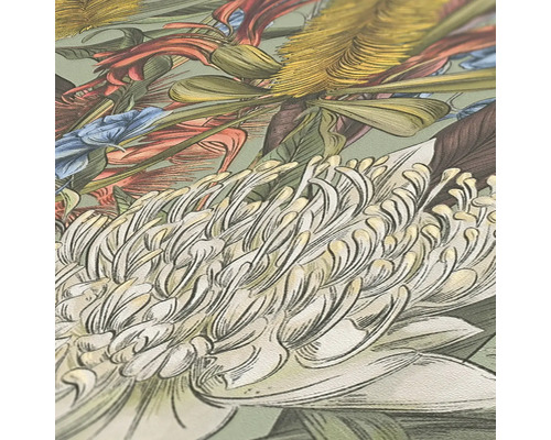 Detailansicht einer Tapete mit floralem Muster