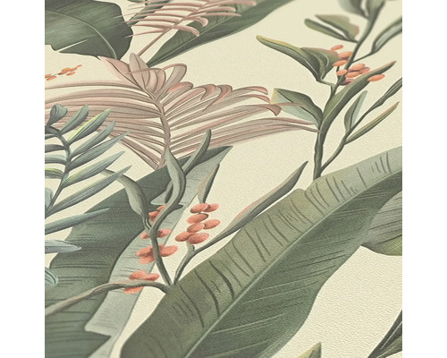 Nahaufnahme einer Tapete mit Pflanzenmuster