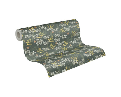 Tapetenrolle mit floralem Muster und Schmetterlingen