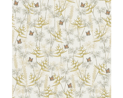 Tapete mit Pflanzen und Schmetterlingen