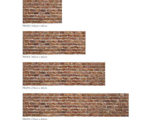 Dekorplatten mit Backsteinmuster in verschiedenen Größen