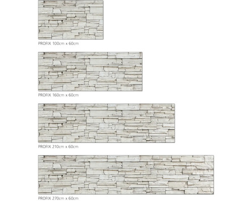Dekorpaneele mit Steinmuster in verschiedenen Größen