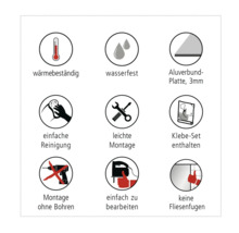Küchenrückwand mySpotti Profix Telegrau 2 270 x 60 cm PX-27060-RAL7046-HB