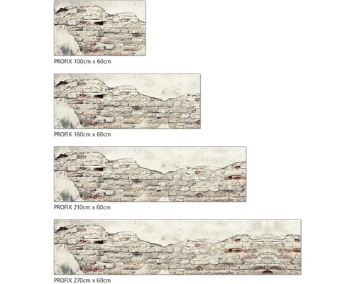 Dekorplatte mit Backsteinmauer-Motiv in verschiedenen Größen
