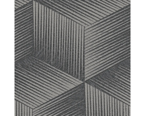Nahaufnahme einer grauen Tapete mit geometrischem Linienmuster