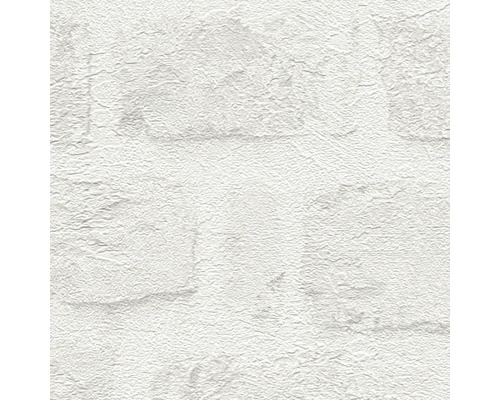 Weiße Backstein Tapete mit strukturierter Oberfläche.