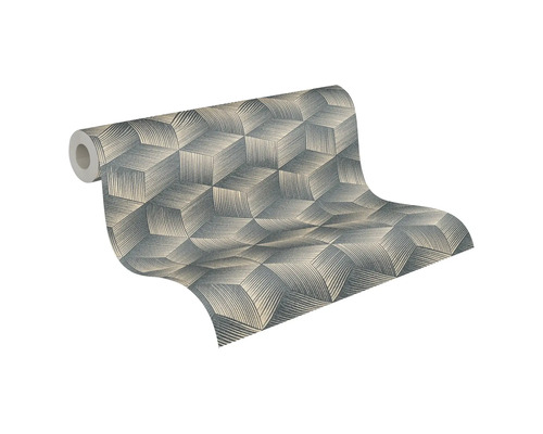 Tapetenrolle mit geometrischem Würfelmuster