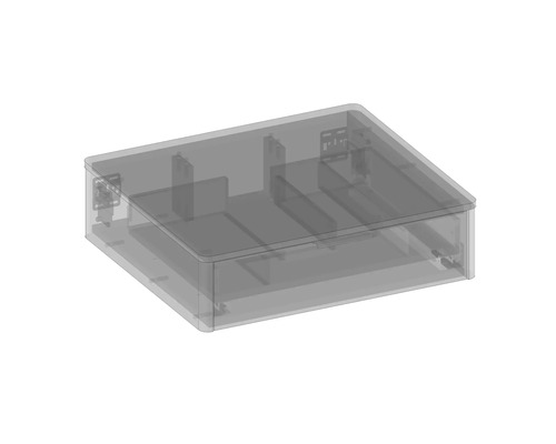 Leeres rechteckiges Gehäuse für elektronische Bauteile
