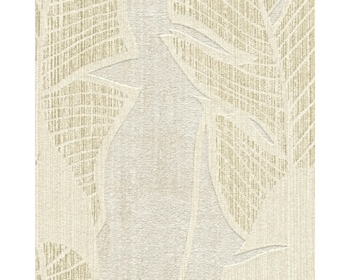 Detailaufnahme einer strukturierten Tapete mit Blattmuster