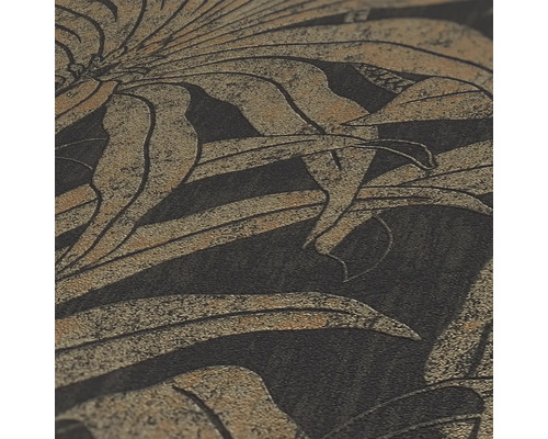 Nahaufnahme einer gemusterten Tapete mit floralem Dekor