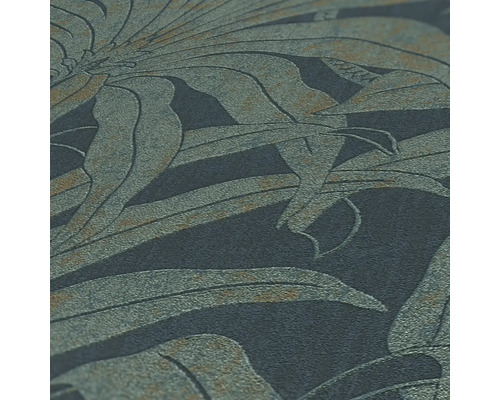 Nahaufnahme einer gemusterten Tapete mit floralem Design