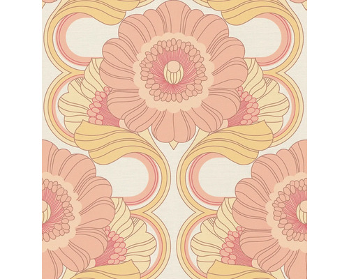 Tapete mit floralem Muster im Retro-Stil