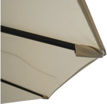 Detailaufnahme eines rechteckigen Sonnenschirms mit Gestell