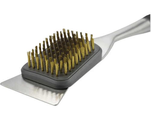 Grillbürste mit Schaber zur Reinigung von Grillrosten.