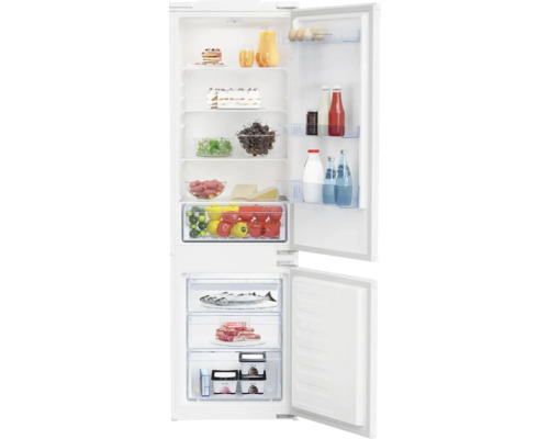 Geöffneter Kühlschrank mit Lebensmitteln