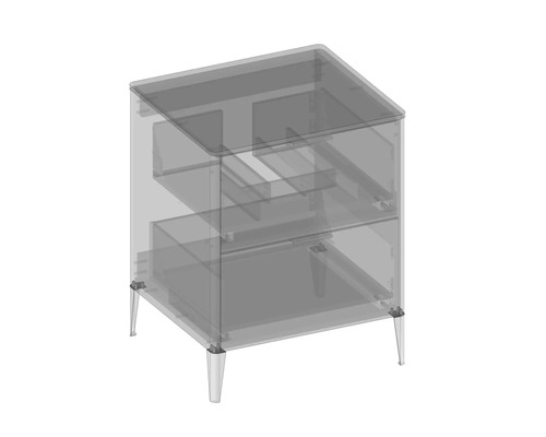 Waschtischunterschrank mit zwei Schubladen und Füßen