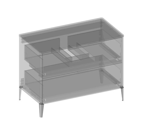 Waschbeckenunterschrank mit zwei Schubladen und Füßen