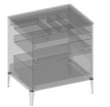 Waschtischunterschrank mit 3 Schubladen Devo Lotos BxHxT 70 x 76 cm x 53 cm Frontfarbe structure avola cremeweiß