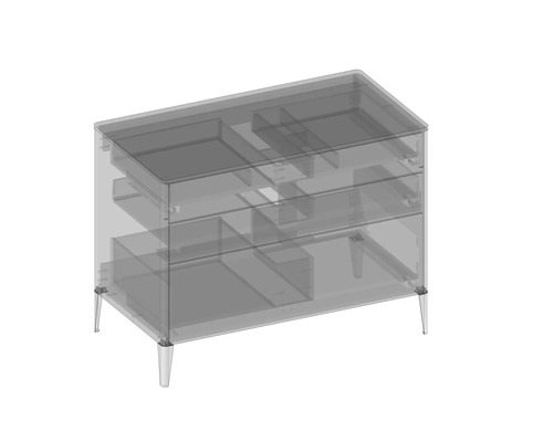 Waschtischunterschrank mit drei Schubladen und Füßen