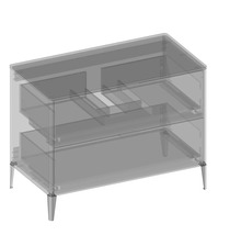 Waschtischunterschrank mit 3 Schubladen Devo Lotos BxHxT 100 x 76 cm x 53 cm Frontfarbe structure avola cremeweiß