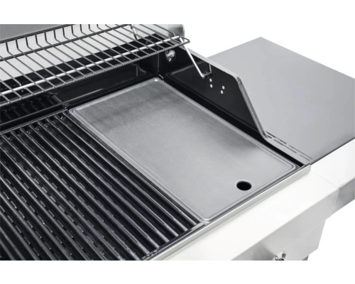 Grill mit Grillrost, Grillplatte und Warmhalterost