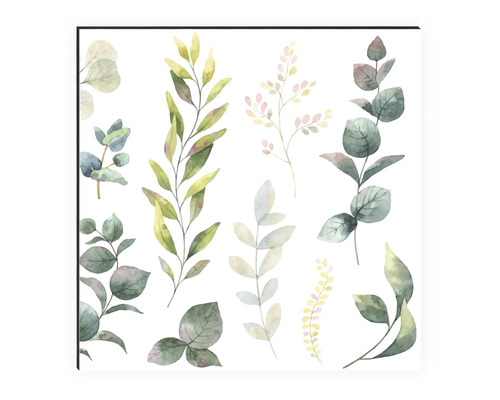 Dekorative Illustration verschiedener Blätterarten.