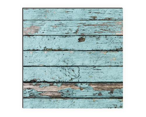 Dekorplatte mit Holzplanken Motiv und abblätternder Farbe