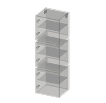 Hängeschrank mit 3 Türen Devo Viva 2.0 links BxHxT 40x127x35 cm natural hickory