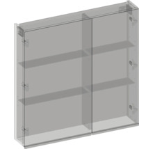 Spiegelschrank mit zwei Türen und Regalböden