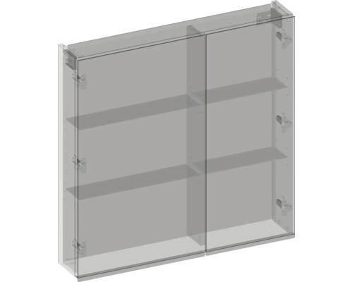 Spiegelschrank mit zwei Türen und Regalböden