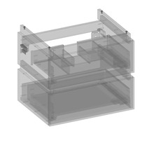 Waschtischunterschrank mit 2 Schubladen Devo Viva 2.0 BxHxT 59x51x44 cm oak halifax white