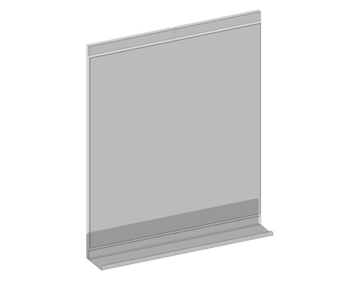 Duschwand aus Glas mit Metallelementen