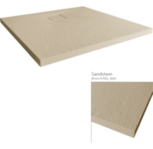 Duschwanne Mineralguss BREUER Modern Line Steinoptik Sandstein 100 x 100 cm