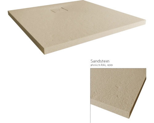 Duschwanne aus Sandstein mit Ablauf