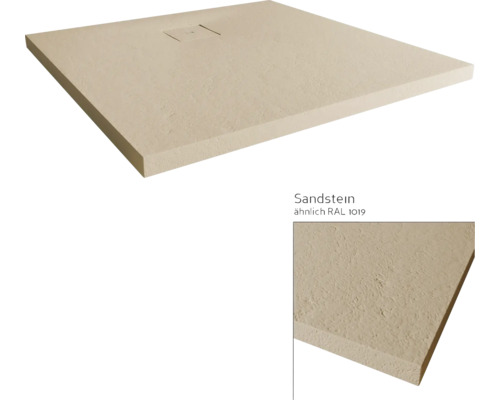 Sandfarbene Duschwanne