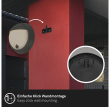Illustration einer Wandleuchte mit einfacher Klick-Wandmontage