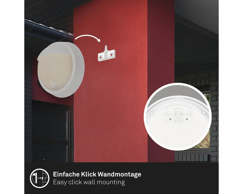 Außenleuchte mit einfacher Klick Wandmontage