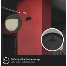 Runde Wandleuchte mit Bewegungsmelder und einfacher Klick Wandmontage