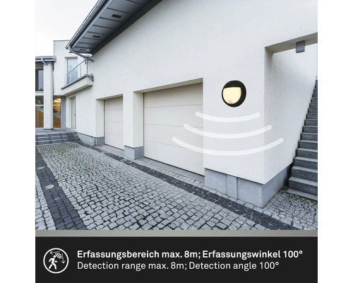 Wandleuchte mit Bewegungsmelder an Hauswand