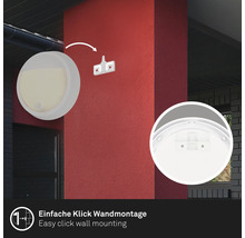Darstellung der einfachen Klick Wandmontage einer Außenleuchte.