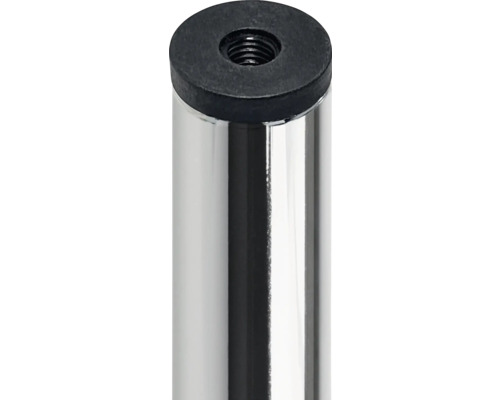 Detailansicht eines Möbelfußes aus Metall mit Gewinde