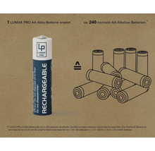 Pile rechargeable LUMAK PRO AA Mignon 1,5V 1700 mAh Li-ion 4