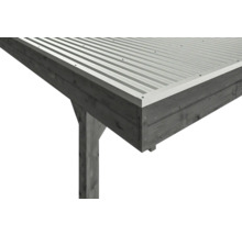 Einzelcarport SKAN HOLZ Friesland Set 2 inkl. Aluminium-Dachplatten, Geräteraum, H-Pfostenanker 314 x 708 cm grau-thumb-4