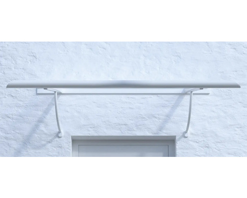 Türvordach aus Metall über einer Tür