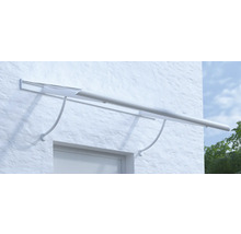 ARON Vordach Pultform Paris VSG 150x75 cm weiß inkl. Konsole R und Regenrinne rechts geschlossen-thumb-0