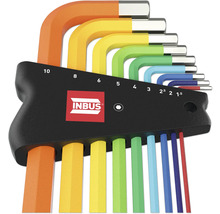 Inbusschlüssel Set INBUS® 70273 (Extra lang) 1.5–10mm mit ColorGrip bunt & Kugelkopf 9tlg.-thumb-1