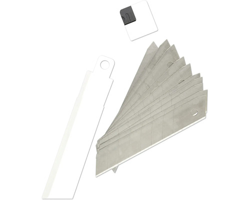 Mehrere Trapezklingen mit Abbrechklingen-Brechhilfe