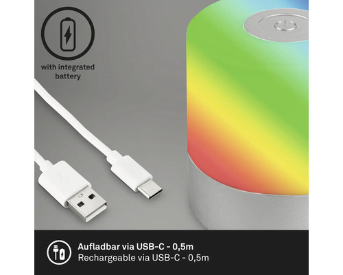Dekorative LED Lampe mit USB-C Kabel und integriertem Akku