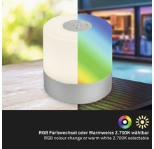 Tischleuchte mit Farbwechsel und warmweißem Licht